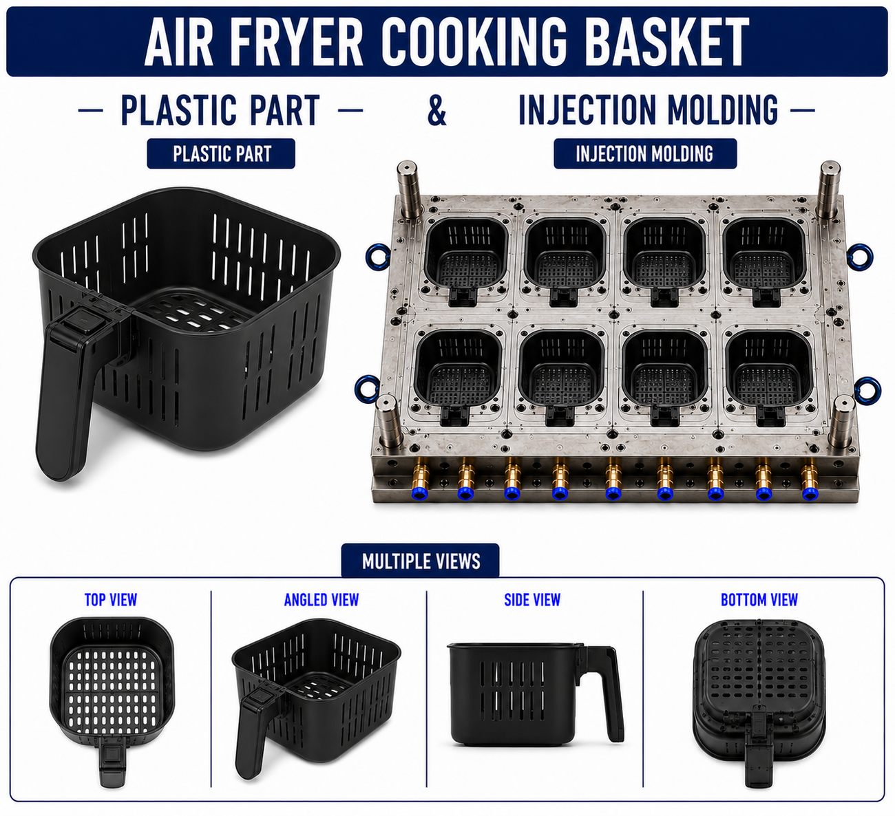 Air Fryer Plastic Cooking Basket Mould and Moulding Service